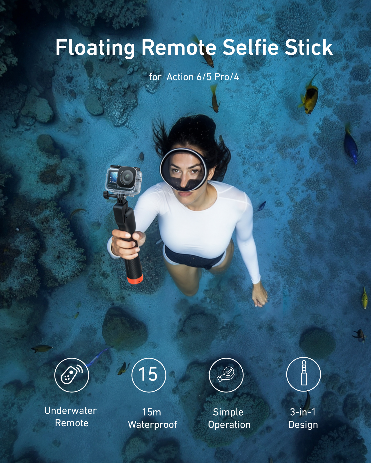Amazon.com : TELESIN Floating Remote Stick for DJI Osmo Action 6/5
