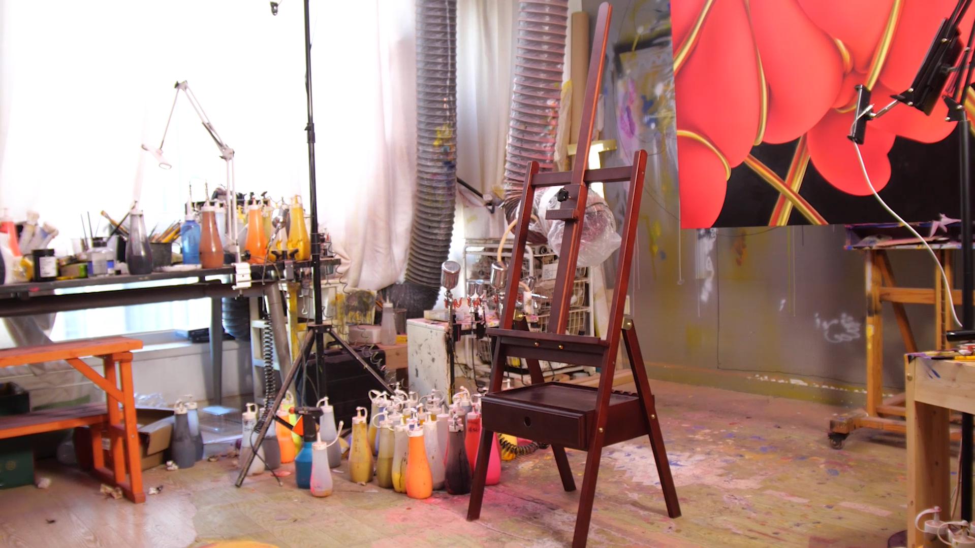 MEEDEN Forward Tilt Studio H-Frame Easel With Art Supply