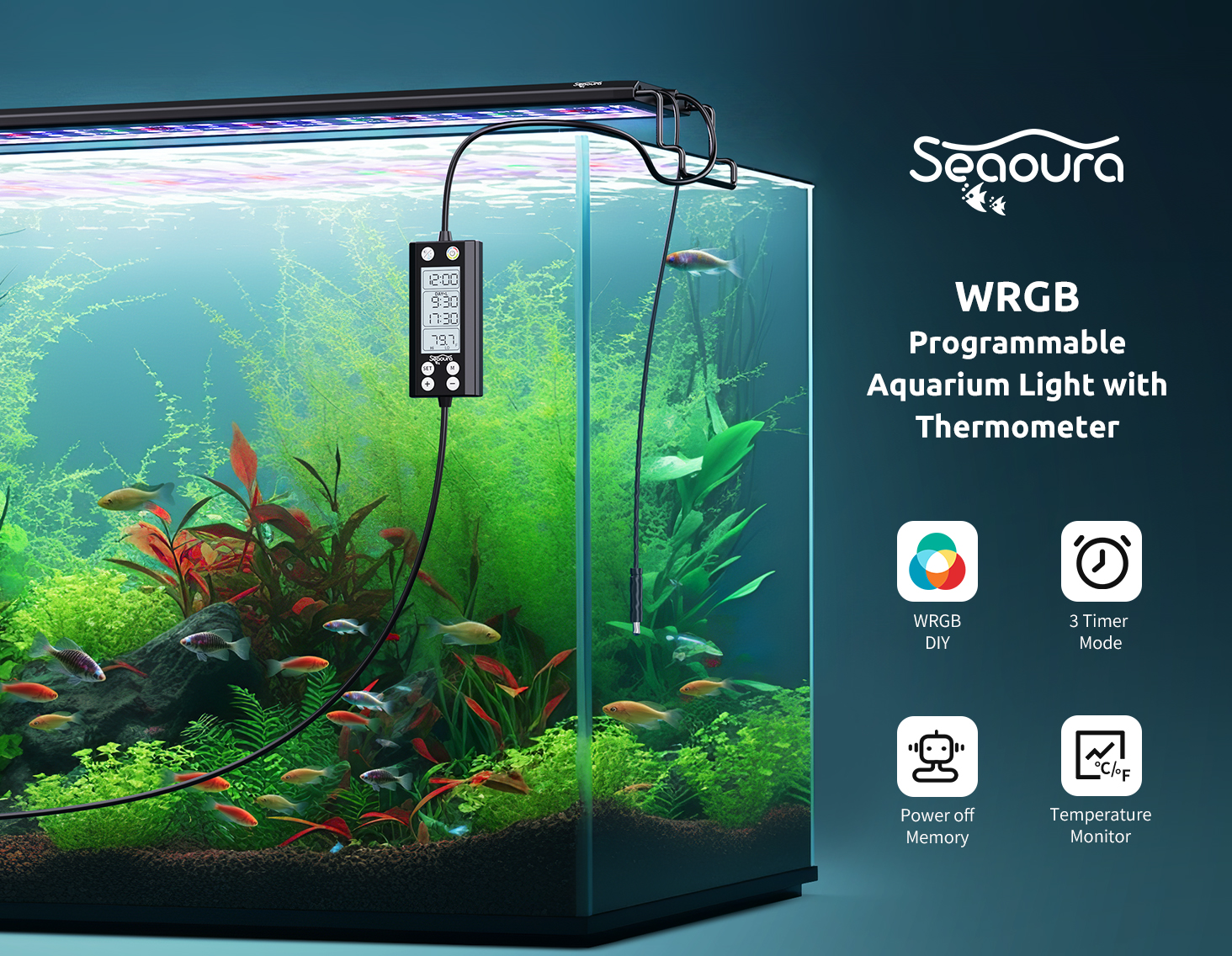 Amazon.com: SEAOURA Aquarium Light with Temp Alarm, 36-42in Full
