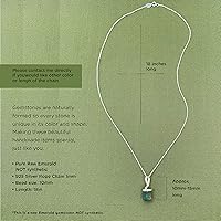 Vista 6 de Raw Emerald Necklace, Natural Small Green Genuine Pendant, Silver Gemstone Necklace, Jewelry for Women and Men, May Birthstone Gift, Energy Healing