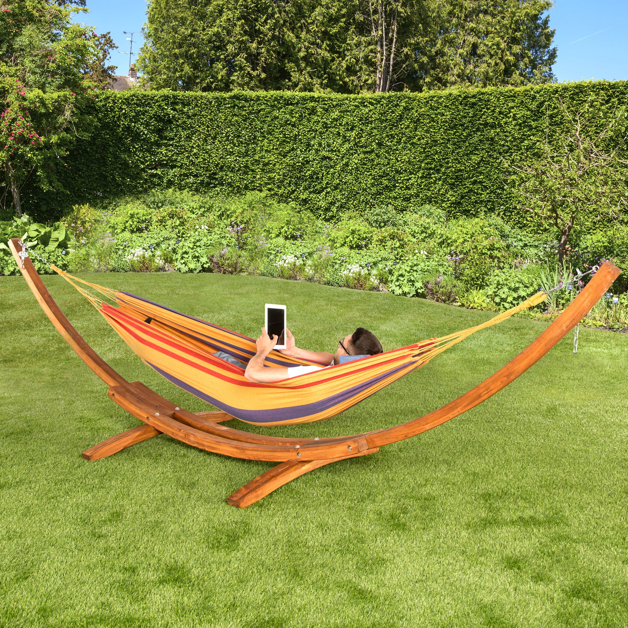 ultranatura hängematte Double Hammock from the Bali Series for Multiple Persons XL Hammock Maximum Load 200 kg Dimensions Approx. 220 x 160 cm Sunrise Garden kg:160 - 190 cm Colour:Blue/White/Clear The Retrogrouch: Campagnolo Tools