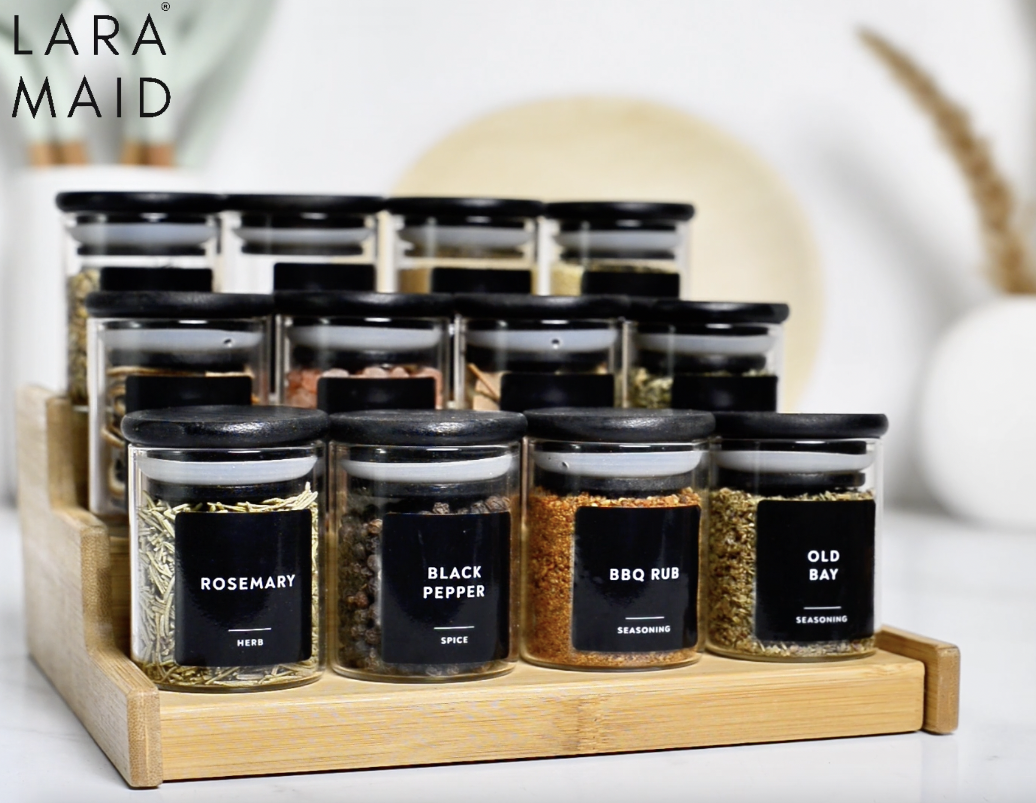 Amazon.com: Laramaid 2.5oz 20Pack Spice Jars with Black Vinyl
