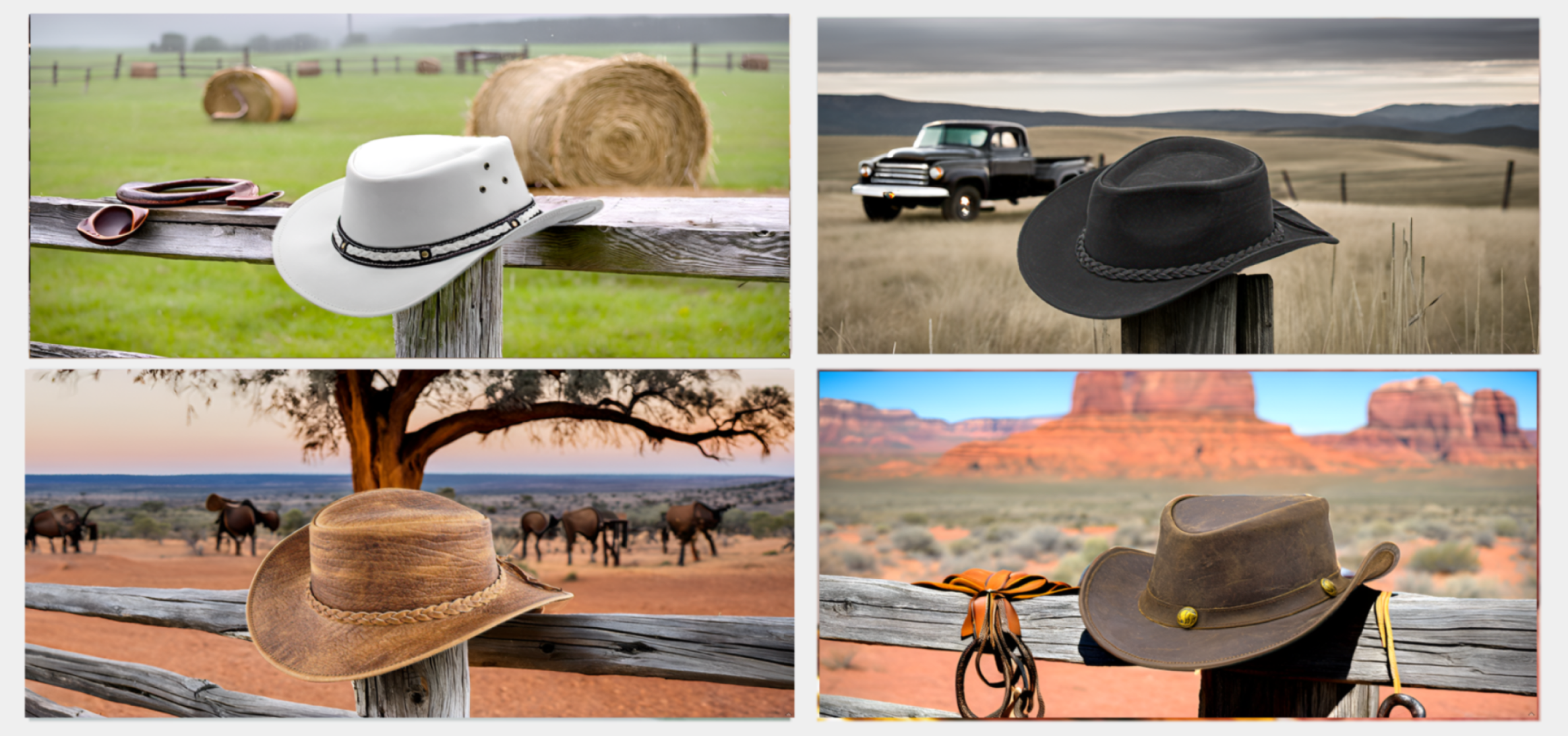 1582 Showerproof Outback Hat Also Worn As Leather Cowboy Hat, Australian Aussie Western Cowboy Leather Outback Bush Hat Brown  main image 3
