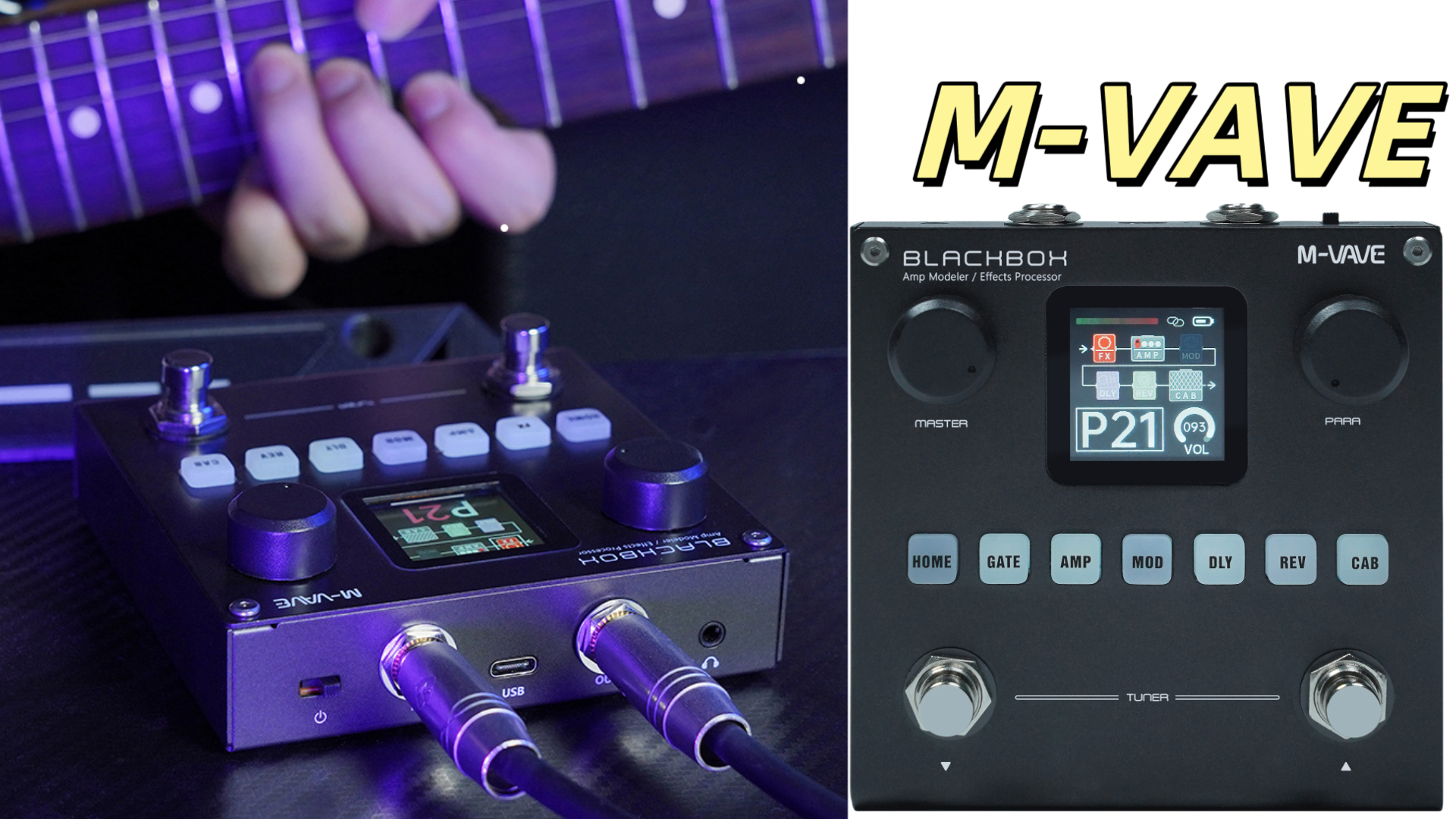 M-VAVE Pedal processador multiefeitos para guitarra, com