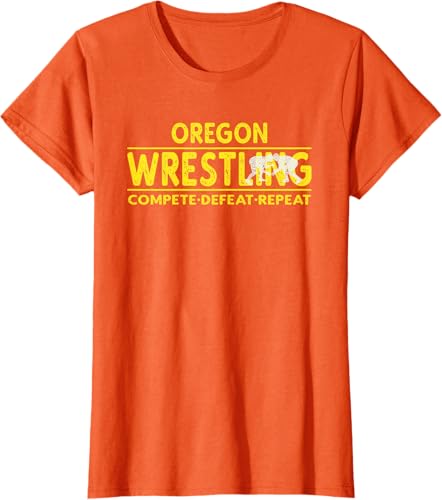 Miniatura 54 de Oregon Wrestling - Compete, Defeat, Repeat T-Shirt Negro,Azul Marino,Asfalto,Blanco,Azul Pastel,Arándano,Rojo,Verde Bosque,Verde Kelly,Verde