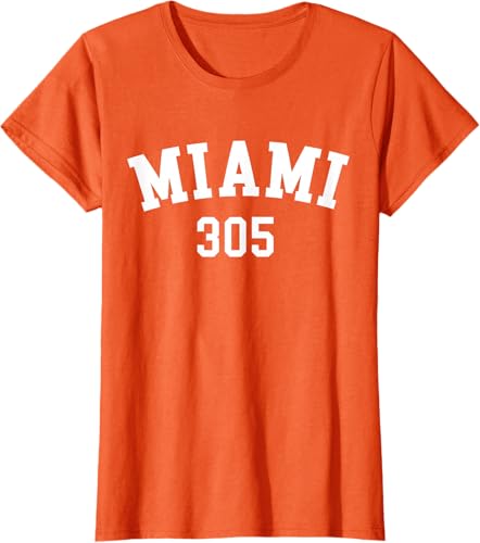 Miniatura 59 de Miami 305 USA American College Font T-Shirt Negro,Azul Marino,Azul Pastel,Arándano,Rojo,Plateado,Hierba,Verde Kelly,Marrón,Verde Oliva,Jaspeado