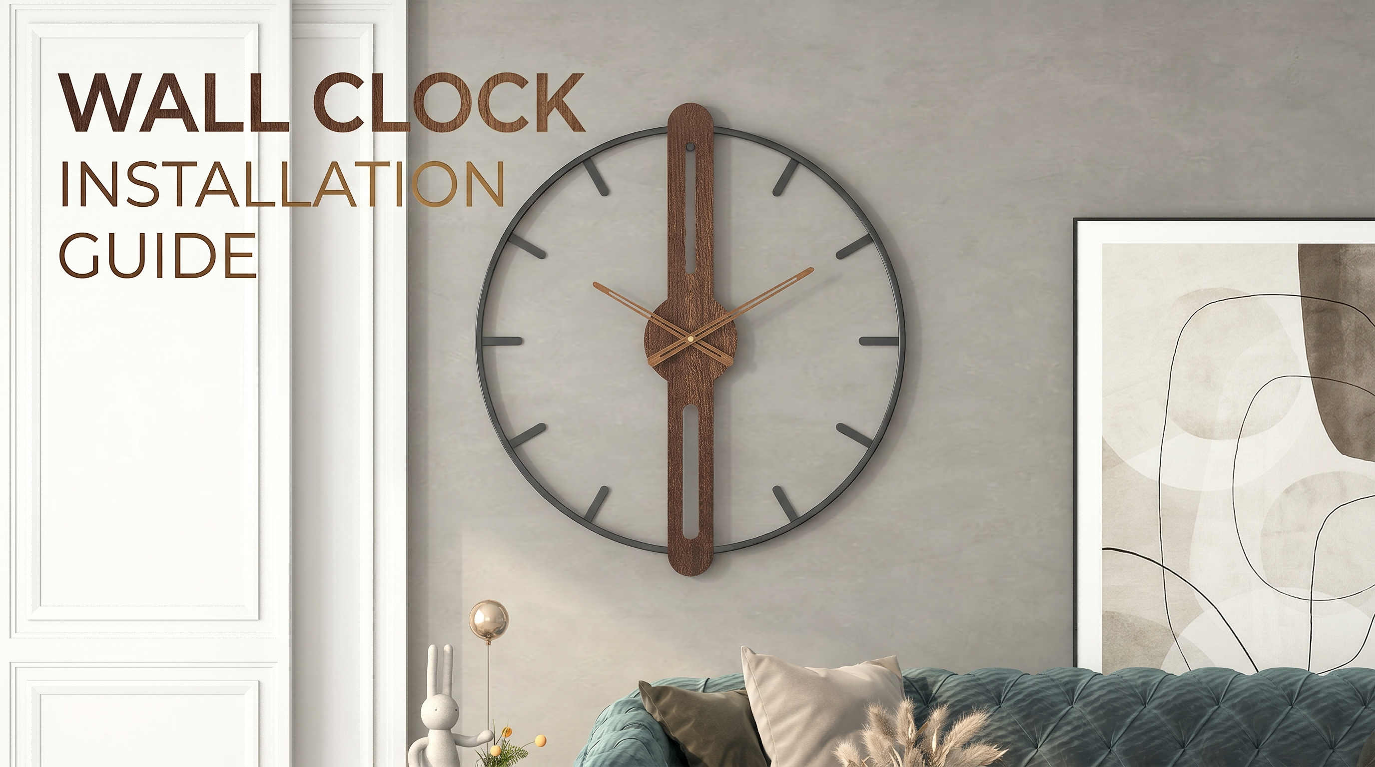Amazon.com: DAYDAYART Modern Walnut Dial Wall Clock, Wood Large