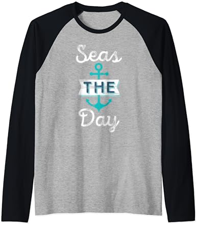 Humorous Cruise Shirt with Anchor Design - Seas Day Raglan Tee