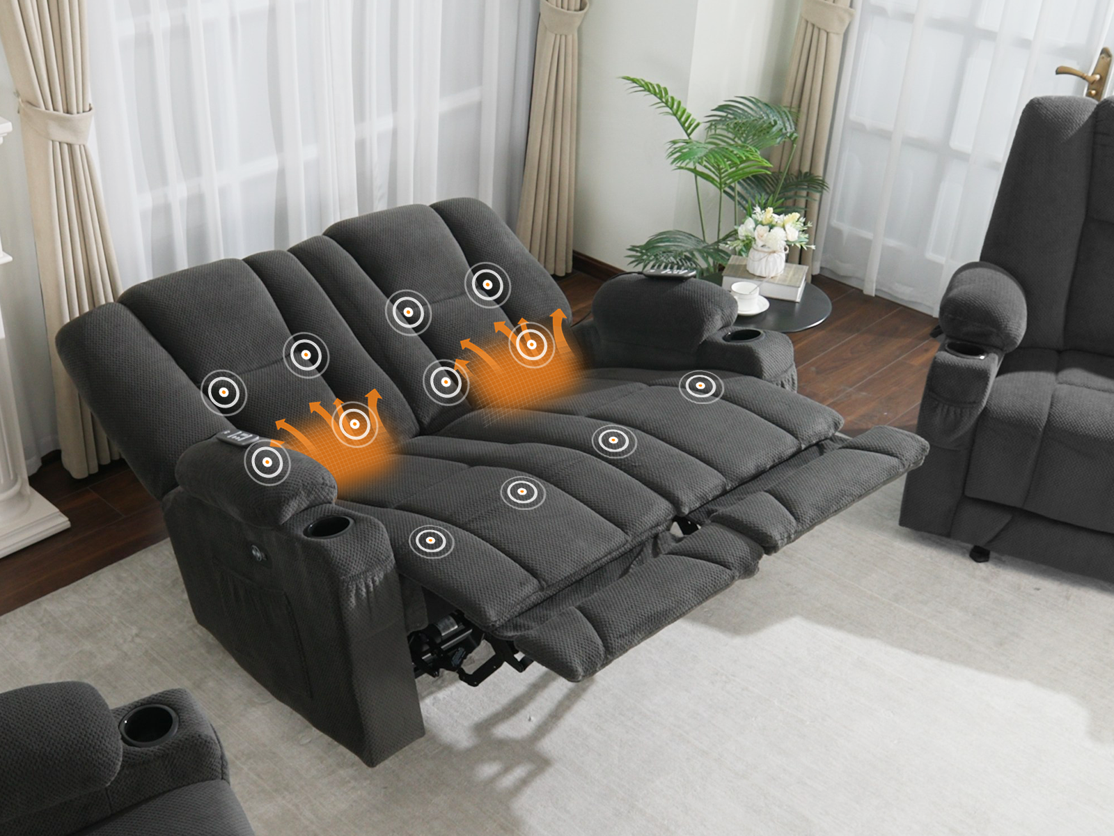 ②オットマン　 macomoco Amazon.com: MCombo Zero Gravity Loveseat Power Reclining Sofa with