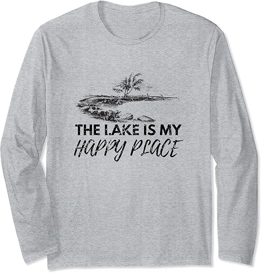 Amazon The Lake Is My Happy Place サマーアドベンチャーファミリーキャンプ 長袖tシャツ Tシャツ カットソー 通販