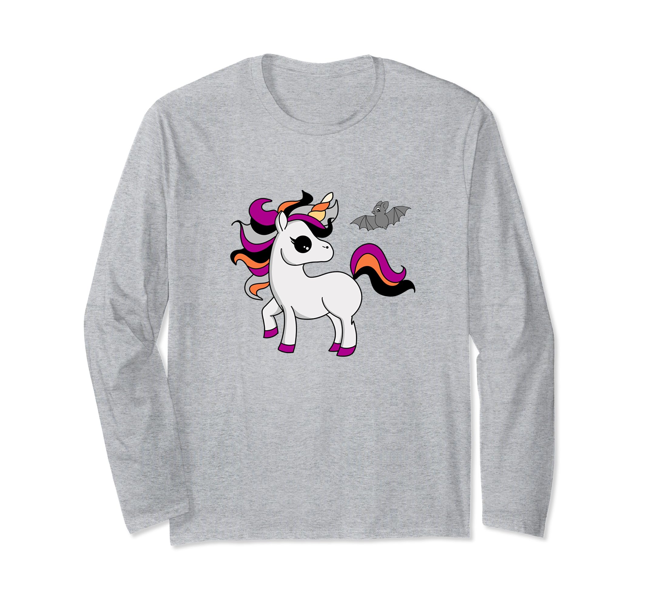 CUTE HALLOWEEN LONG SLEEVE SHIRTS - HALLOWEEN CUTE UNICORN- TPT