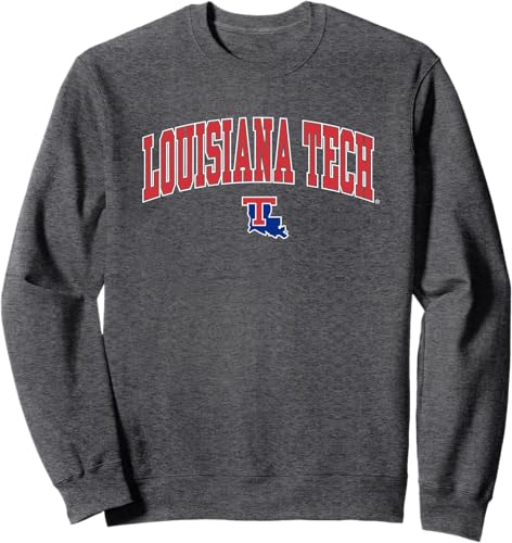 Miniatura 4 de Sudadera con licencia oficial de Louisiana Tech Bulldogs Arch Over Logo, Negro, S Negro,Jaspeado Oscuro,Gris Jaspeado
