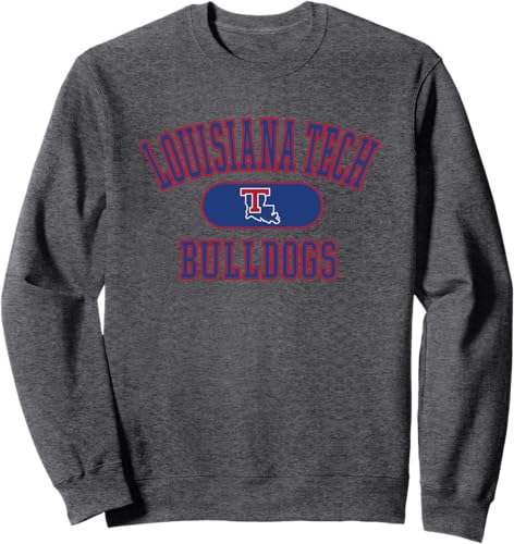 Miniatura 4 de Louisiana Tech Bulldogs Varsity Logo Sudadera con licencia oficial, Negro - Negro,Jaspeado Oscuro,Gris Jaspeado