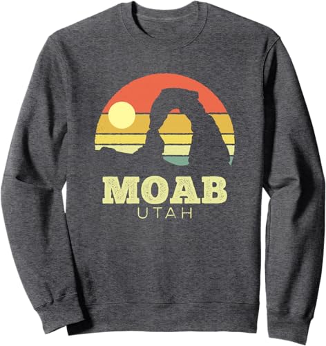 Miniatura 3 de Moab Utah Vintage Sunset Arches Adventure Outdoors Sweatshirt Black,Navy Blue,Dark Heather Grey,Royal Blue