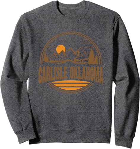 Miniatura 4 de Vintage Carlisle, Oklahoma Mountain Hiking Souvenir Print Sweatshirt Black,Navy Blue,Dark Heather Grey,Heather Grey,Royal Blue