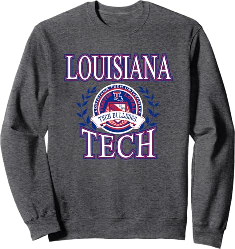 Miniatura 4 de Louisiana Tech Bulldogs Laurels Logo - Sudadera con licencia oficial, Negro - Negro,Jaspeado Oscuro,Gris Jaspeado