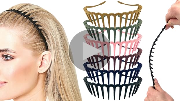 LAPOHI 6 PCS Zig Zag Headbands for Women and Girls Shark