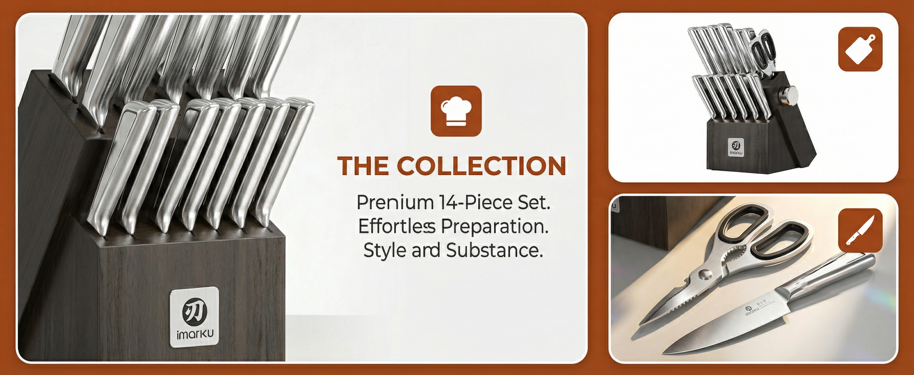 Amazon.com: imarku Japanese High Carbon Stainless Steel Knife Set