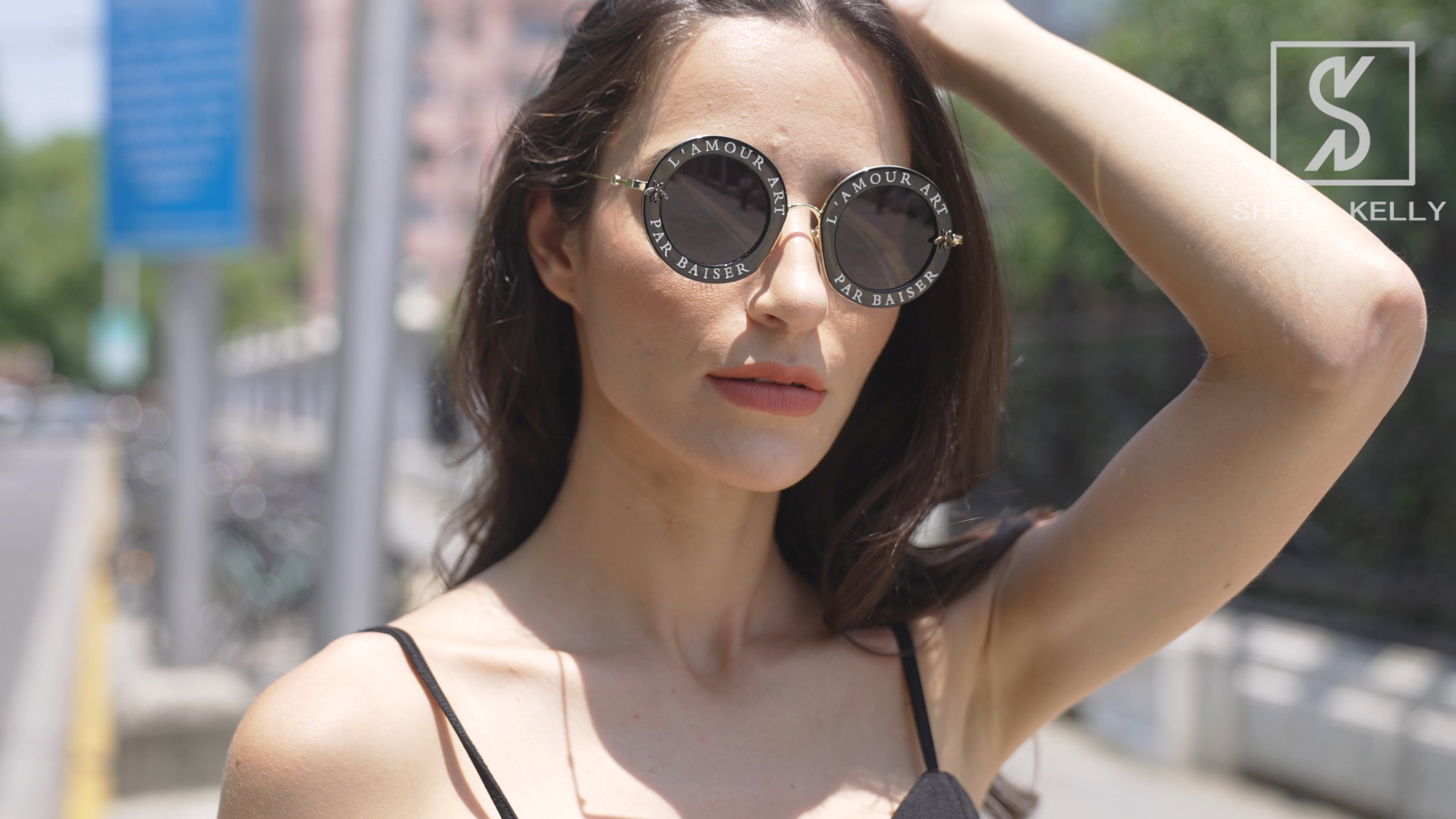 Occhiali Da Sole Hipster Tondi – Keyhole – Nero – UV400 – Leggeri – Unisex? - Foto 3