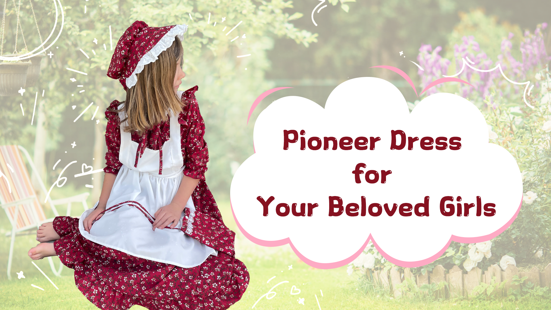 Vestido infantil colonial floral para niñas miniatura 7