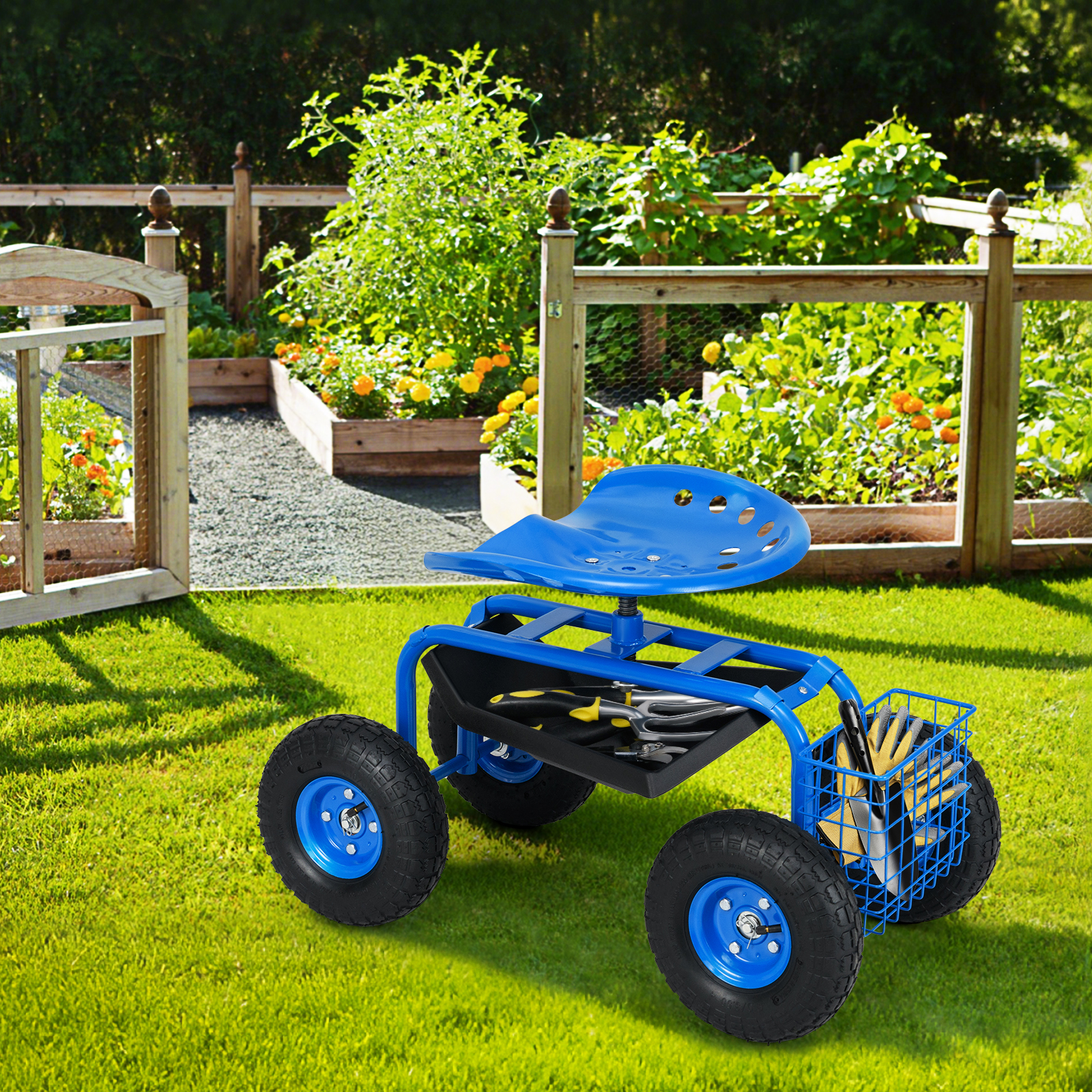 Amazon.com: IRONMAX Garden Cart with Seat, Heavy Duty Gardening