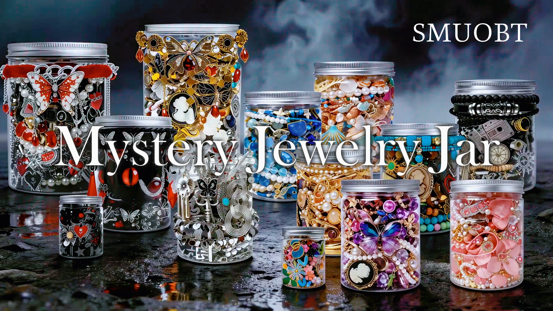 Amazon.com: SMUOBT Blue Crystal Mystery Jewelry Jar - 30 Piece