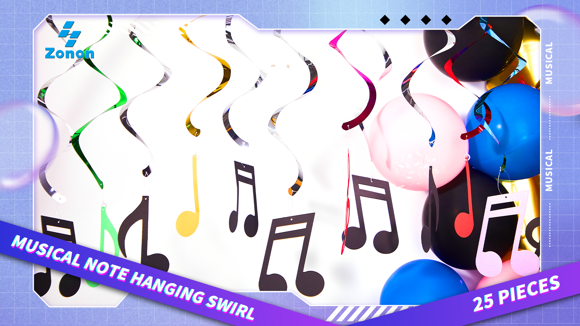 Décoration Suspendue 'Note Musicale' En Spirale - Lot De 12 Disques Pour Fête, Mariage, Anniversaire, Chambre