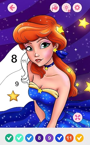 Princesa Colorindo por Números - Jogo de Arte Divertido para Crianças