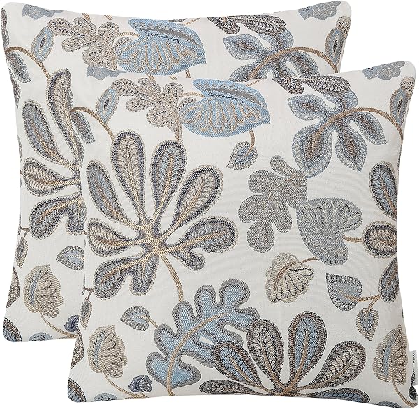 Mika Home 22x22 inch Tropical Leaf Pillow Covers
