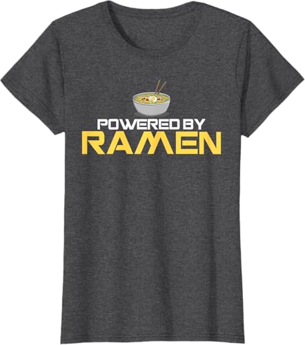 Miniatura 4 de Camiseta de fideos de anime japoneses Powered By Ramen, Negro, S