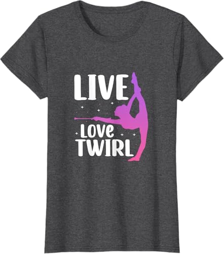 Miniatura 57 de Twirl Baton Twirling Twirler Majorettes T-Shirt Black,Navy Blue,Asphalt Grey,Baby Blue,Cranberry Red,Red,Kelly Green,Brown,Olive Green,Dark Heather
