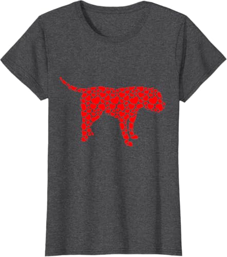 Miniatura 3 de American Bulldog Dog Cute Silhouette Heart - Camiseta de San Valentín Negro -