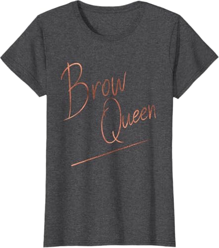 Miniatura 5 de Brow Queen Ombre - Camiseta de escritura a mano, regalo para artista de maquillaje, Negro, S Negro,Azul Marino,Blanco,Plateado,Marrón,Limón,Jaspeado