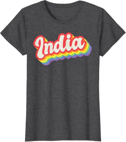 Miniatura 3 de India Pride Month LGBTQ Rainbow Flag Name Personalised T-Shirt