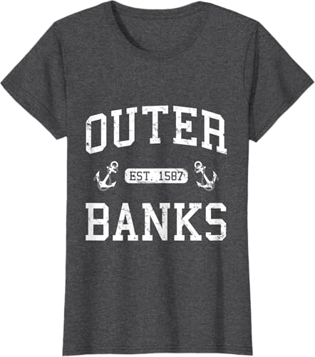 Miniatura 22 de Outer Banks NC North Carolina T-Shirt Black,Navy Blue,Asphalt Grey,Dark Heather Grey,Royal Blue