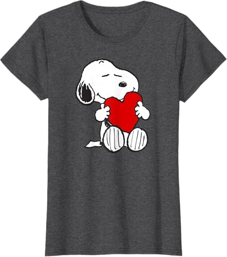 Miniatura 5 de Peanuts Camiseta de San Valentín Snoopy Hugging Heart Negro S