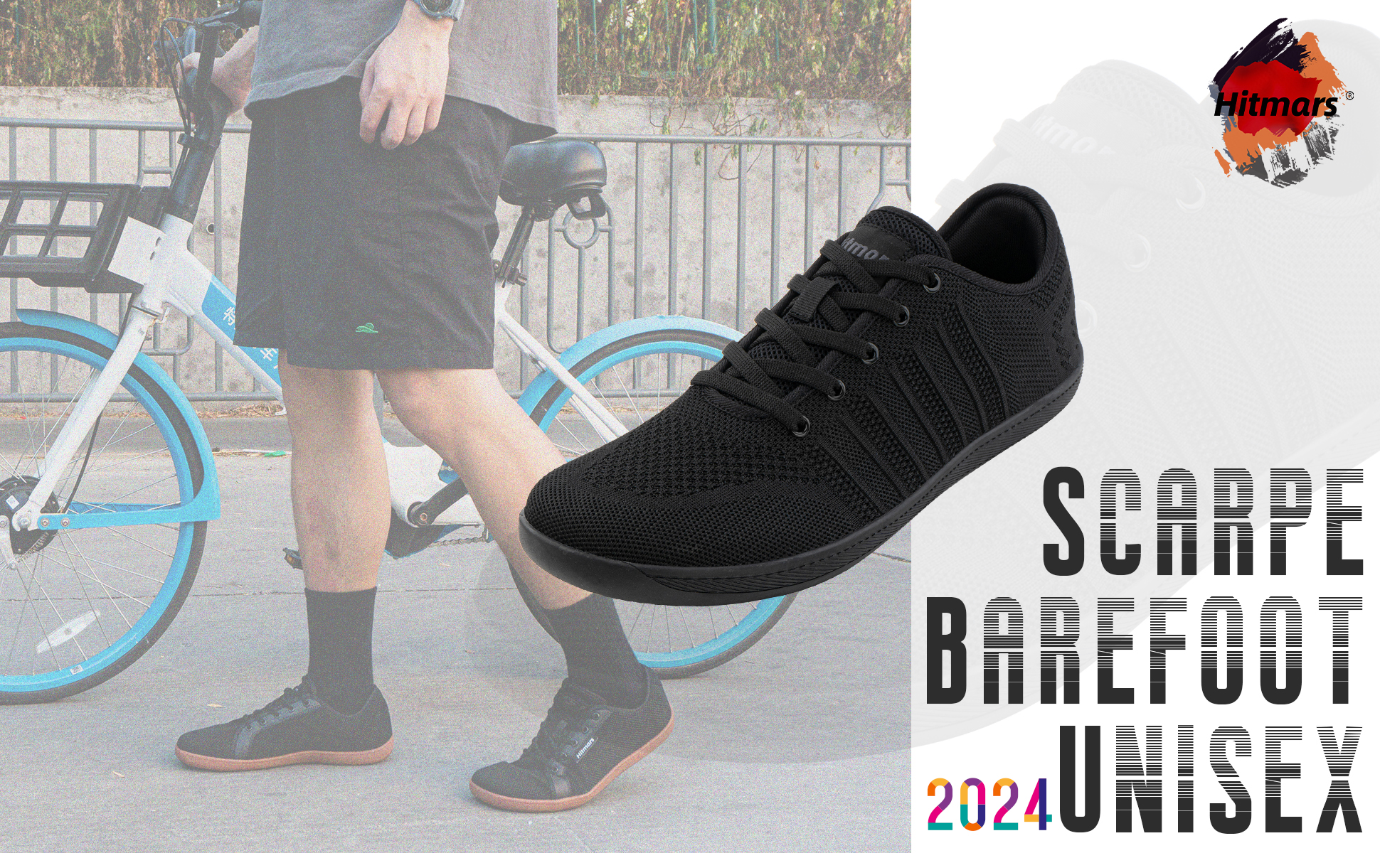 IceUnicorn Scarpe Barefoot Acqua E Trail Uomo Donna – Traspiranti, Puntale Rinforzato, Suola Antiscivolo, Taglia 39 EU (Nero 26)