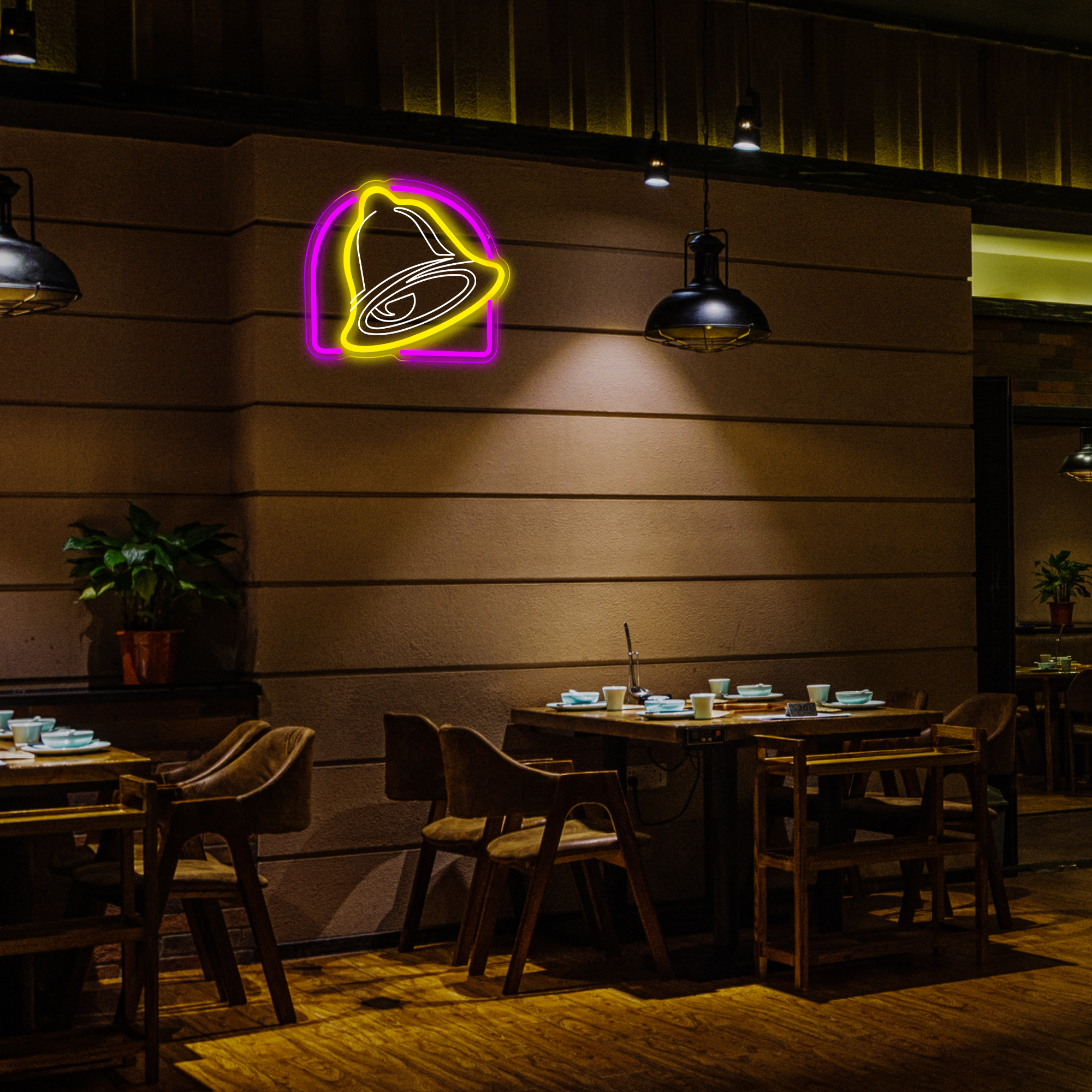 Taco Neon Signs for Wall Decor,Dimmable Bell Neon Light for