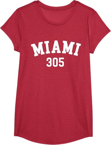 Miniatura 81 de Miami 305 USA American College Font T-Shirt Negro,Azul Marino,Azul Pastel,Arándano,Rojo,Plateado,Hierba,Verde Kelly,Marrón,Verde Oliva,Jaspeado