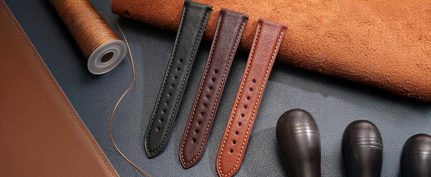 Re:ゼロ REZERO Quick Release Watch Bands, Italian Calfskin Watch Straps