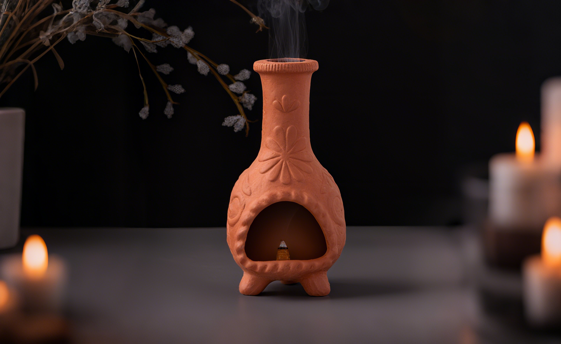 Suns of Silence スカル 置物 木箱付き Amazon.com: Handcrafted Terracotta Palo Santo Holder with Sun Face