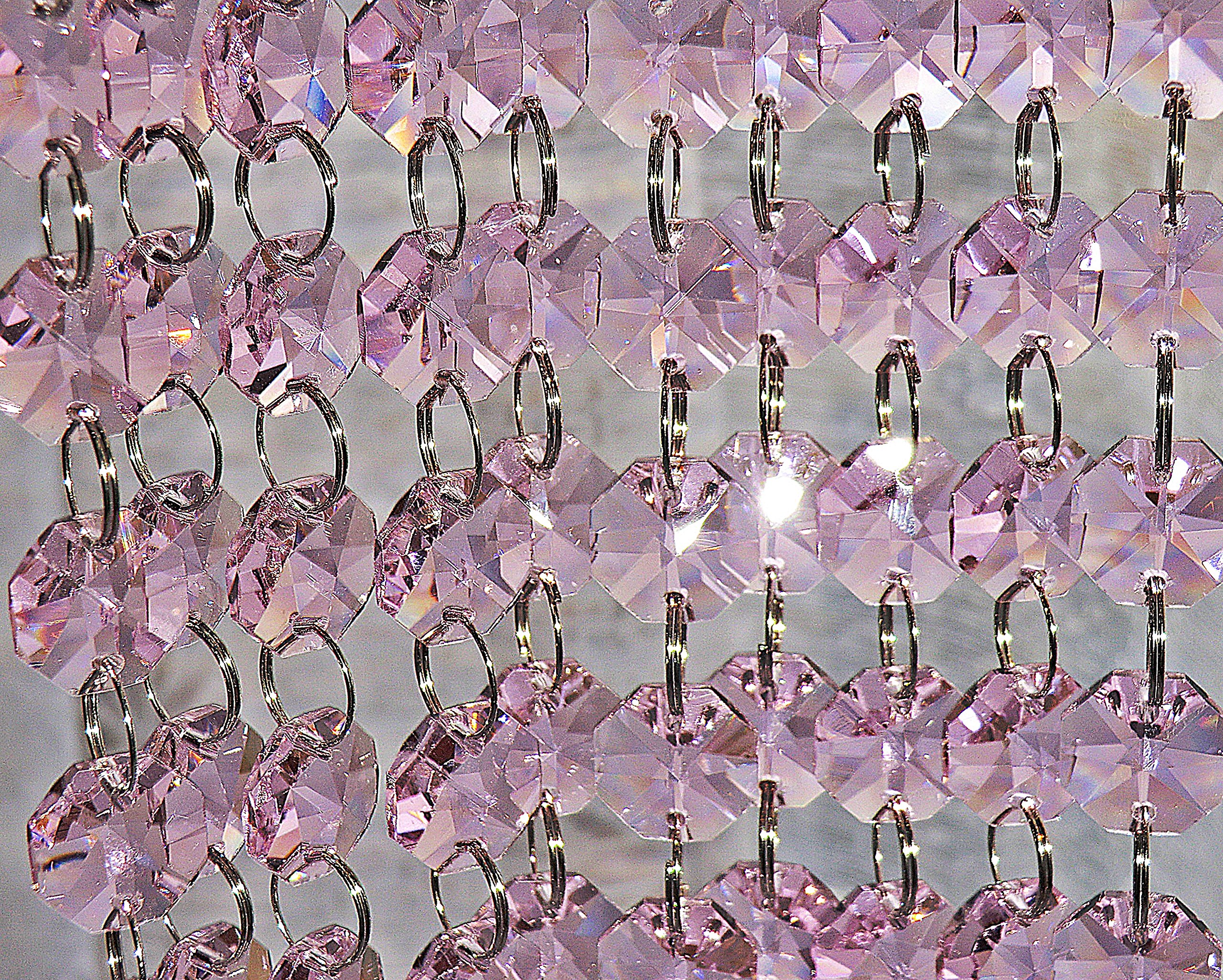 100 14mm Octagon Rose Pink Chandelier Drops Parts Cut Glass Crystals Droplets Beads Christmas Tree Ornaments Vintage Chic Wedding Decorations Garlands Prisms Antique Art Deco Window Sun Catchers