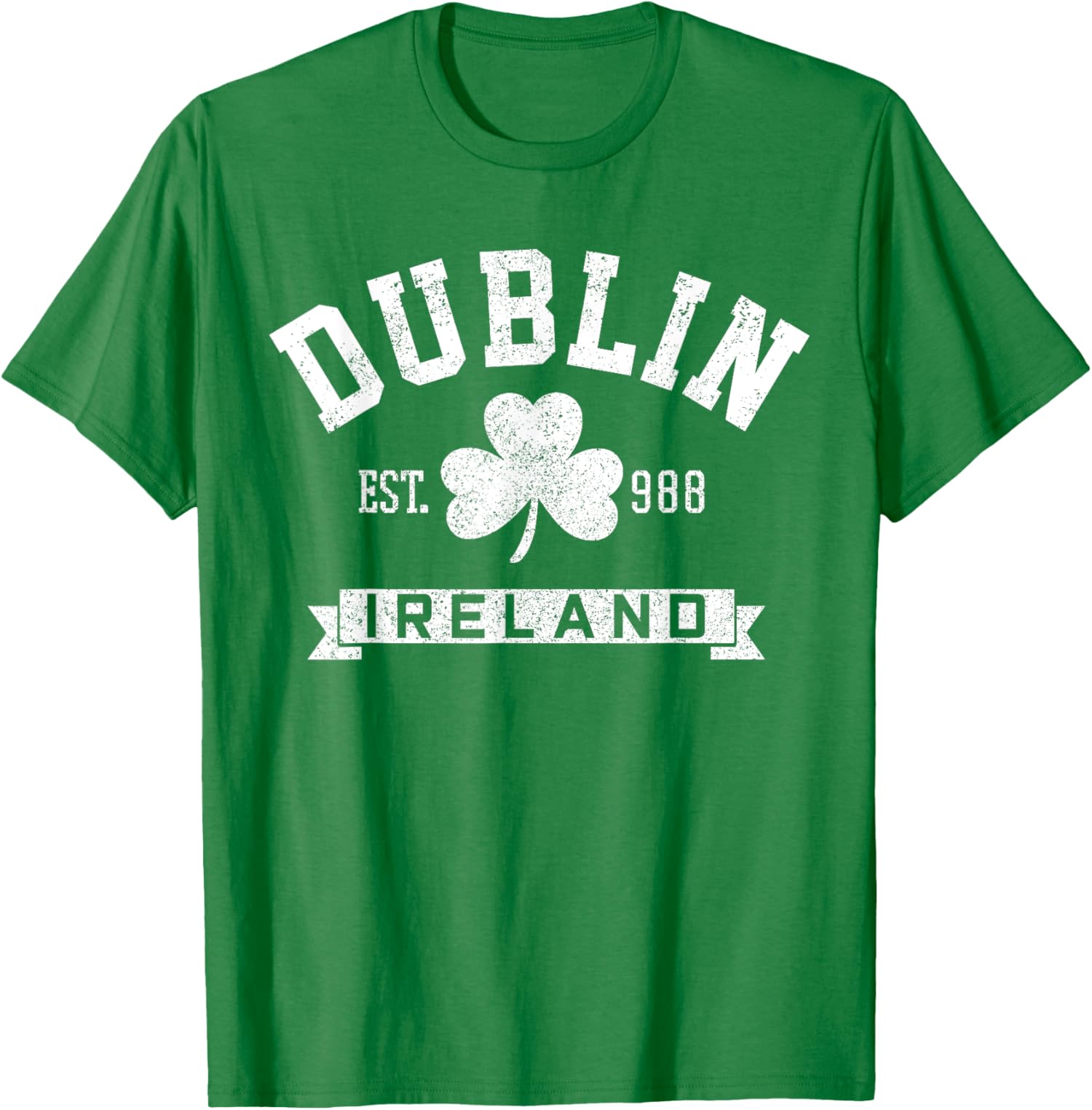 Dublin Ireland Est 988 Shamrock Saint Patricks Day Unisex T-Shirt - Picture 4 of 5