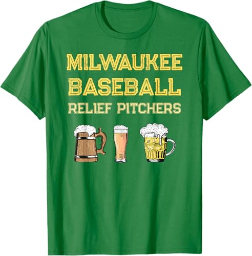 Miniatura 4 de Camiseta clásica de Milwaukee para fanáticos del béisbol y la cerveza retro de Wisconsin, Azul  Patchwork, S