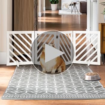 Pet Gate DCee Solid Acacia Wood Dog Gate, Freestanding Dog Gates
