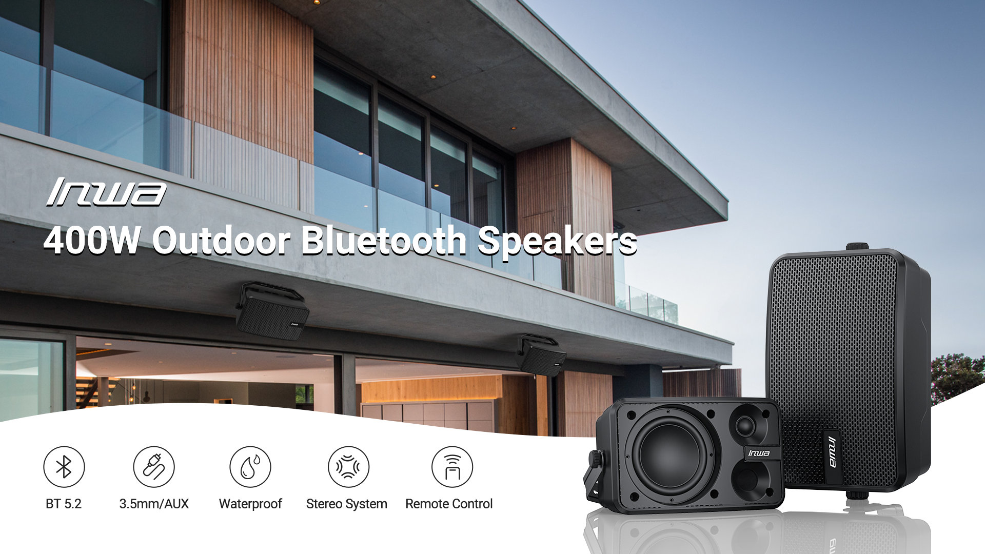 Amazon.com: Inwa Outdoor Bluetooth Speakers, 400W Active Passive