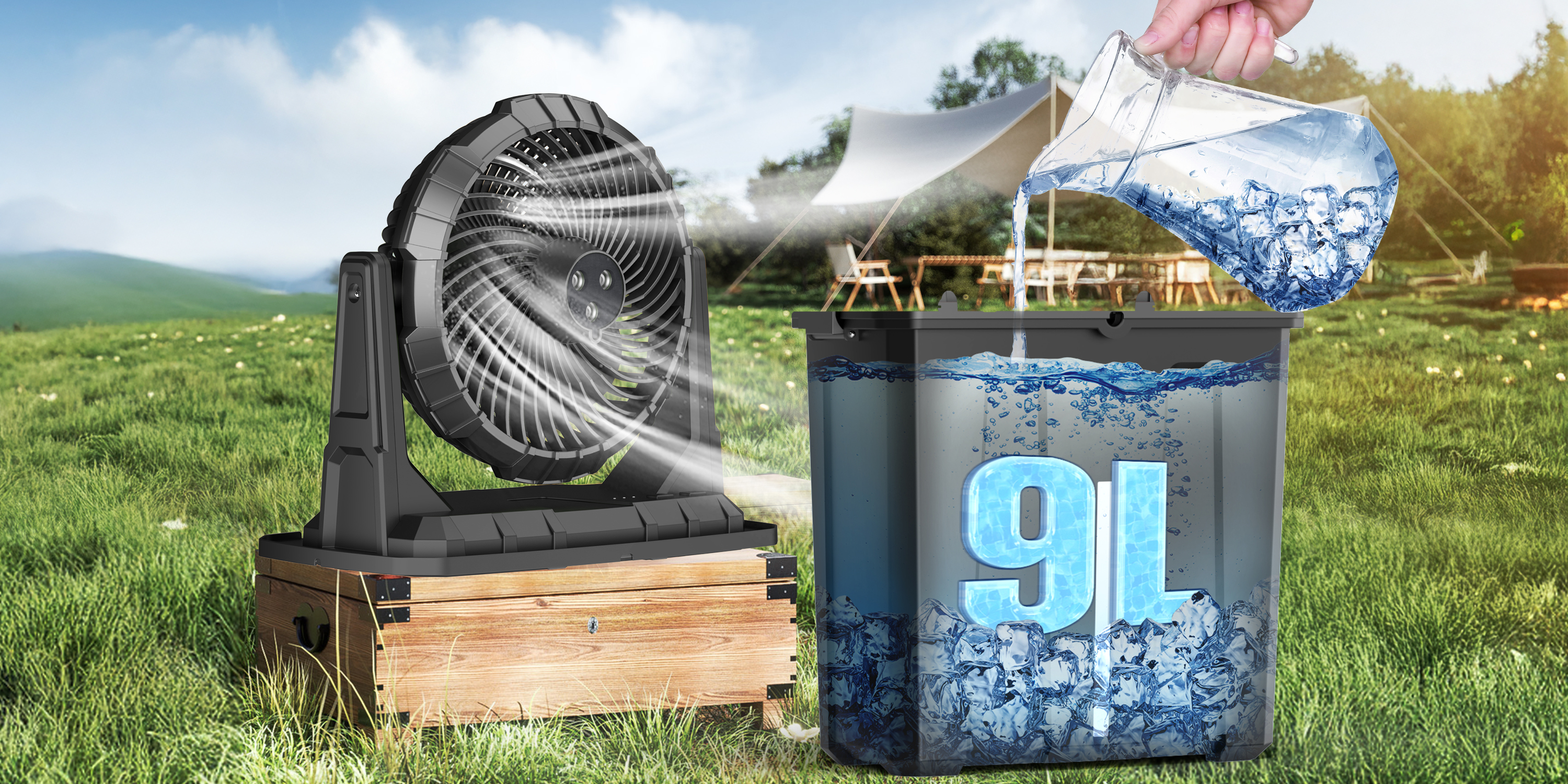 AIR COOLING MIST FAN 本体 Amazon.com: Ausic Portable Misting Fan, 9L 10-inch Outdoor Mist