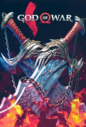 Genérico Póster decorativo en alumino GodofWarArte de Juego, Diseño de Espadas del Caos, Impresión Digital en Alta Resolución, Decoración de Pared para Gamers