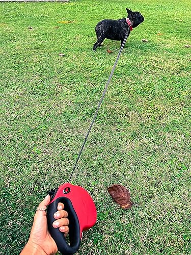 Miniatura 9 de Tuff Pupper Correa retráctil resistente para perro, correa de perro de 16 pies con costuras reflectantes para seguridad nocturna, bloqueo y