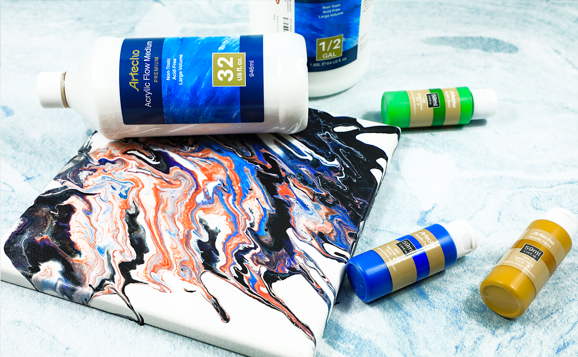 Kit De Peinture Acrylique 24 Couleurs Non Toxique Pour Artistes - Pour Toile, Papier, Bois, Pierre, Céramique - Pigments Riches